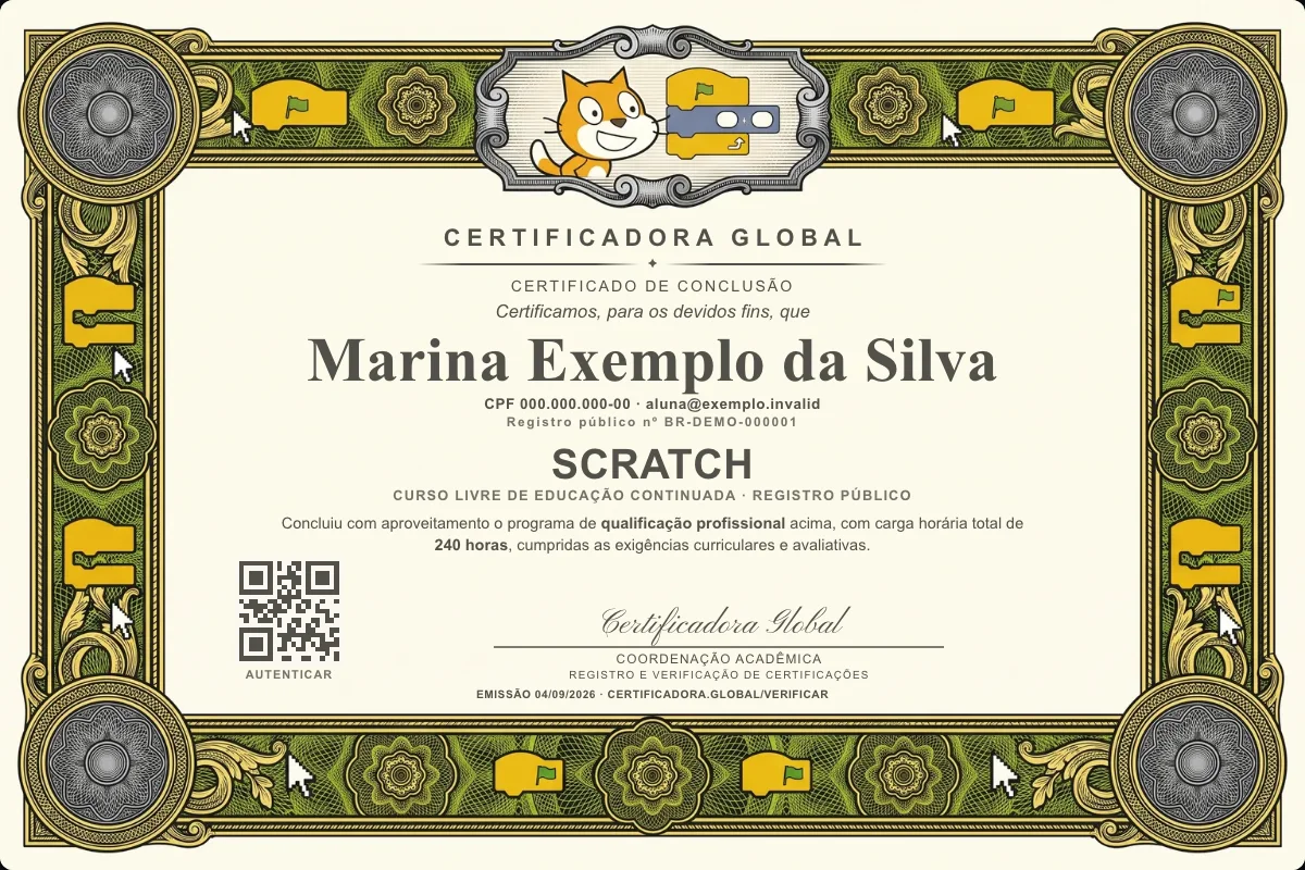 Capa do curso Scratch