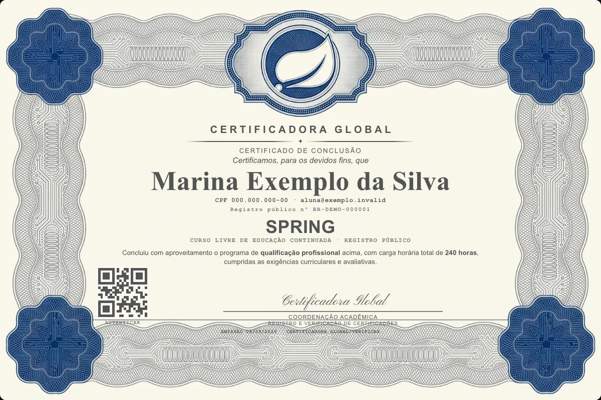 Capa do curso Spring