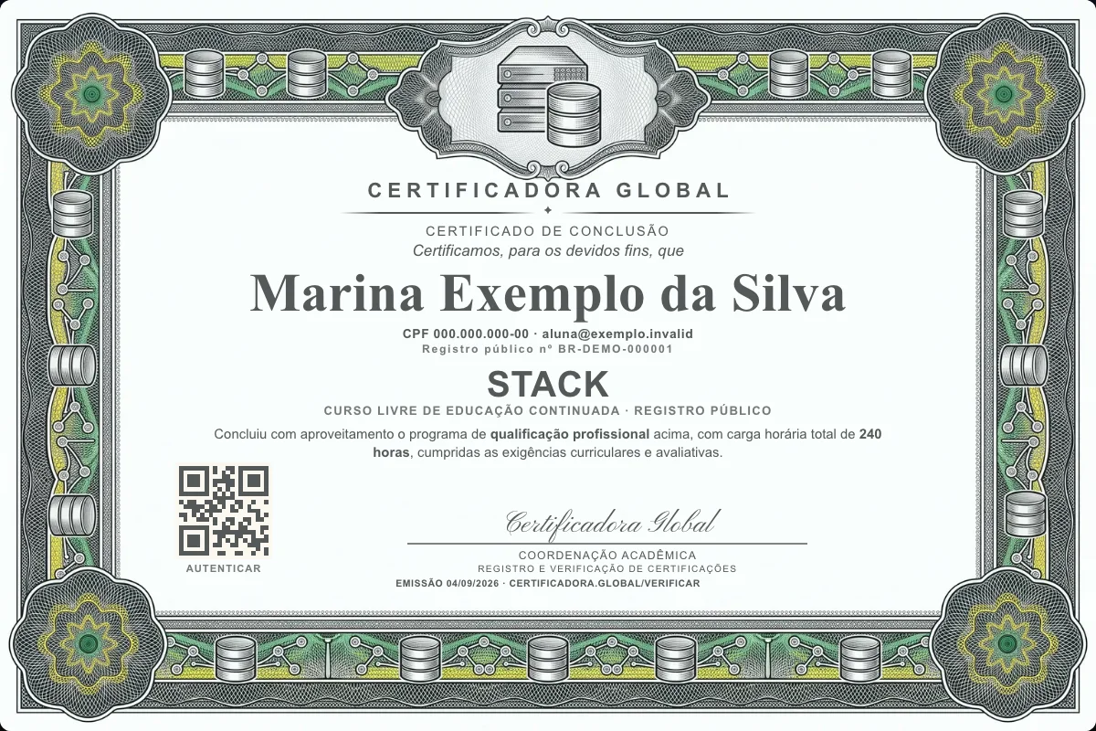 Capa do curso Stack
