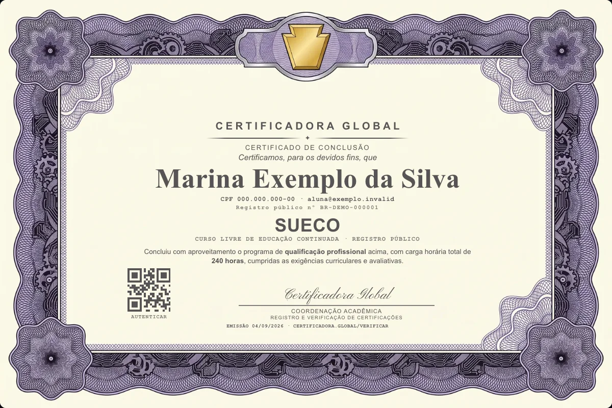 Capa do curso Sueco