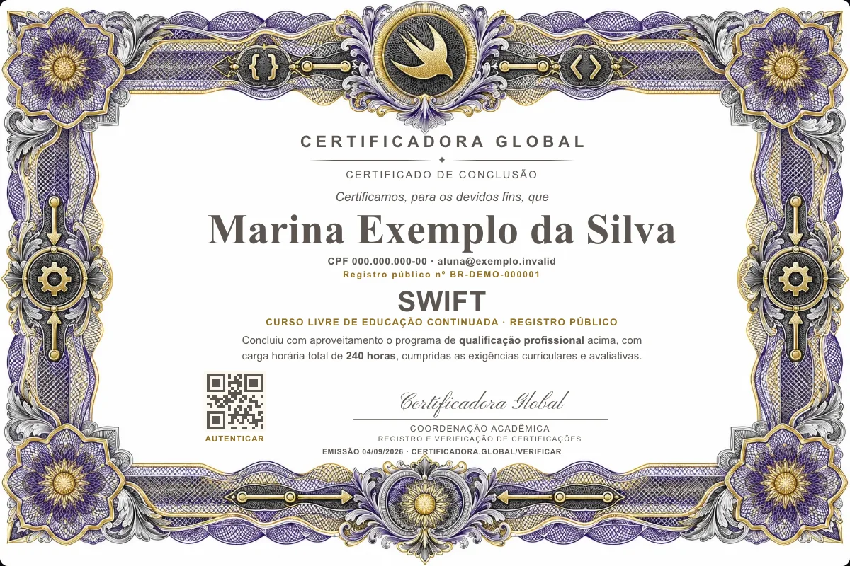 Capa do curso Swift