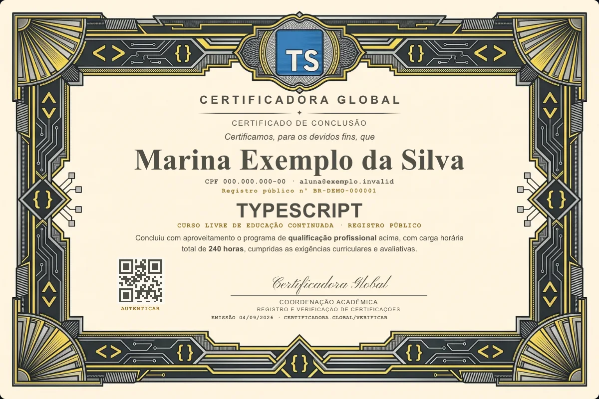 Capa do curso Typescript