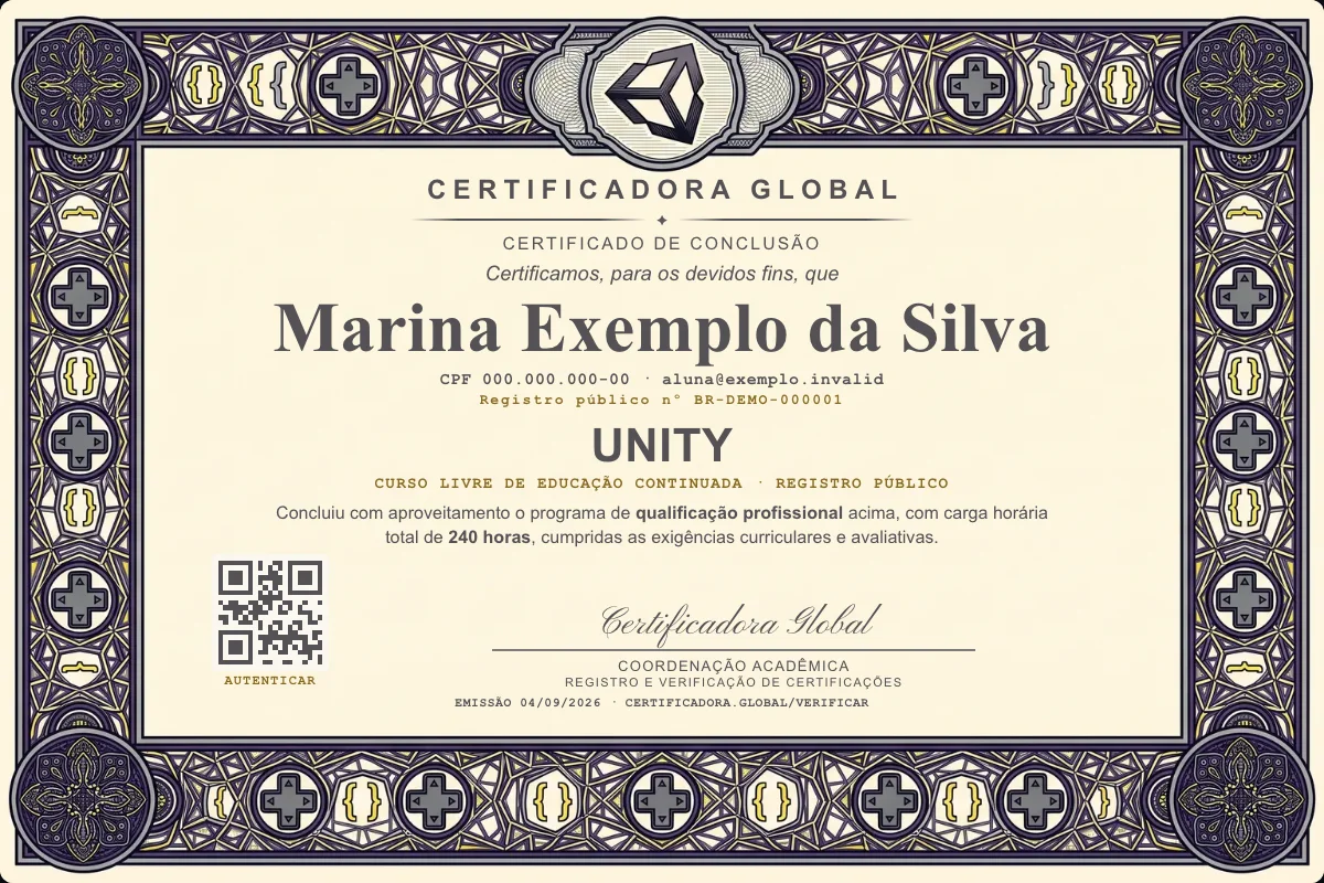 Capa do curso Unity