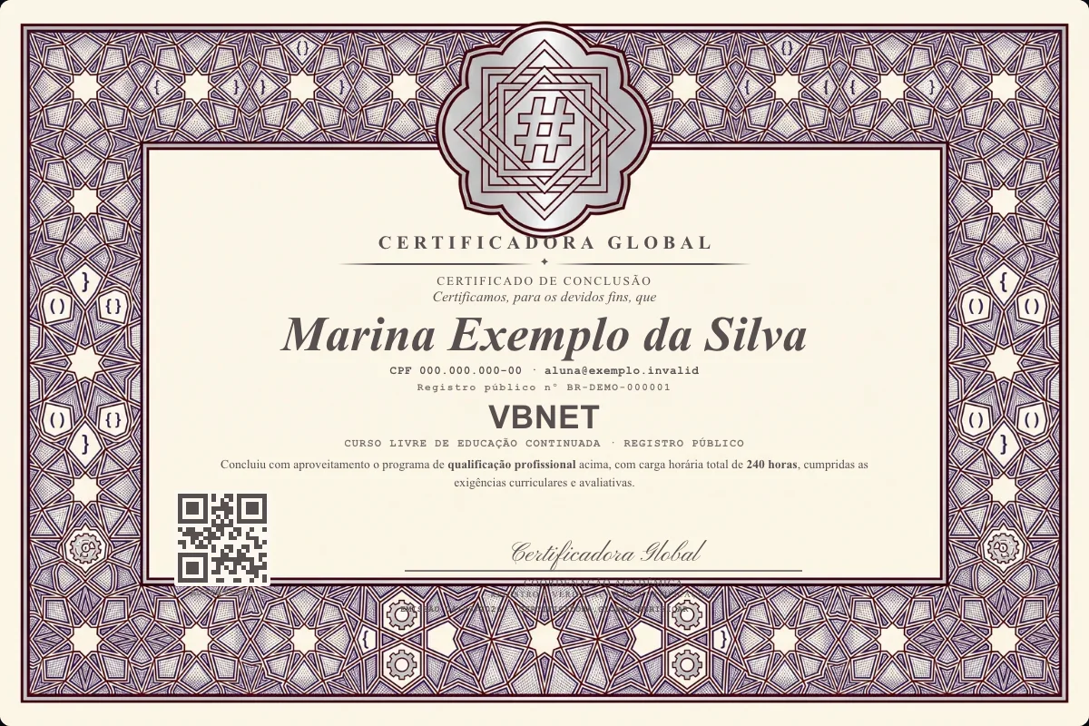 Capa do curso Vbnet