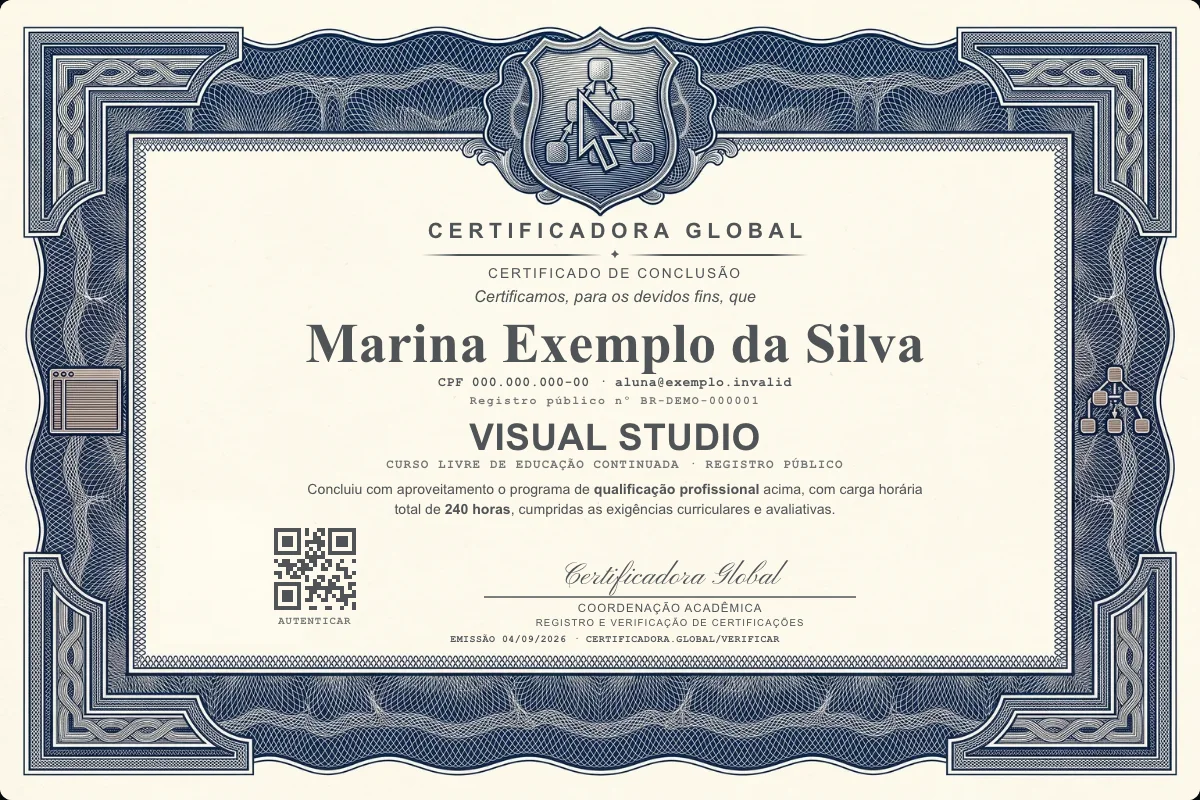 Capa do curso Visual Studio