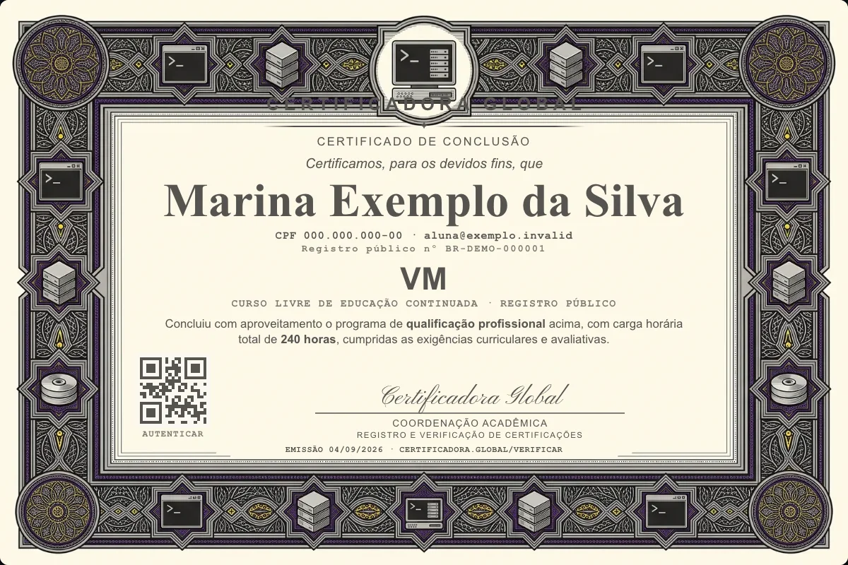 Capa do curso Vm