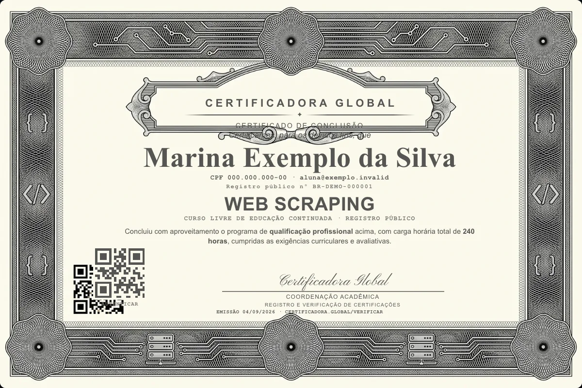 Capa do curso Web Scraping