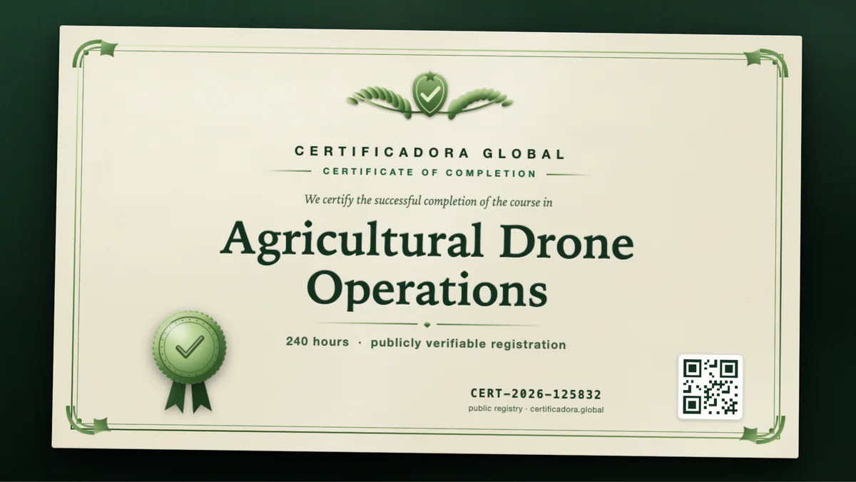 Cover of the Agricultural Drone Operations course