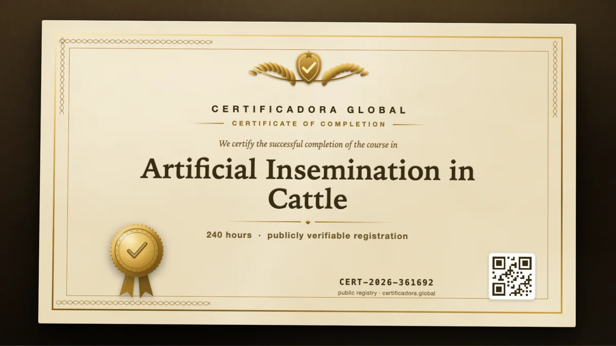 Cover of the Artificial Insemination in Cattle course