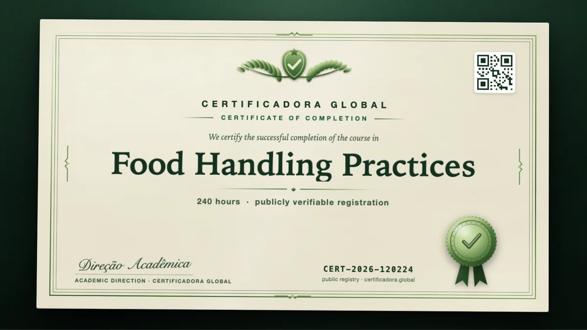 Cover of the Food Handling Practices course