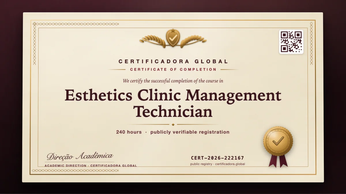Cover of the Esthetics Clinic Management Technician course