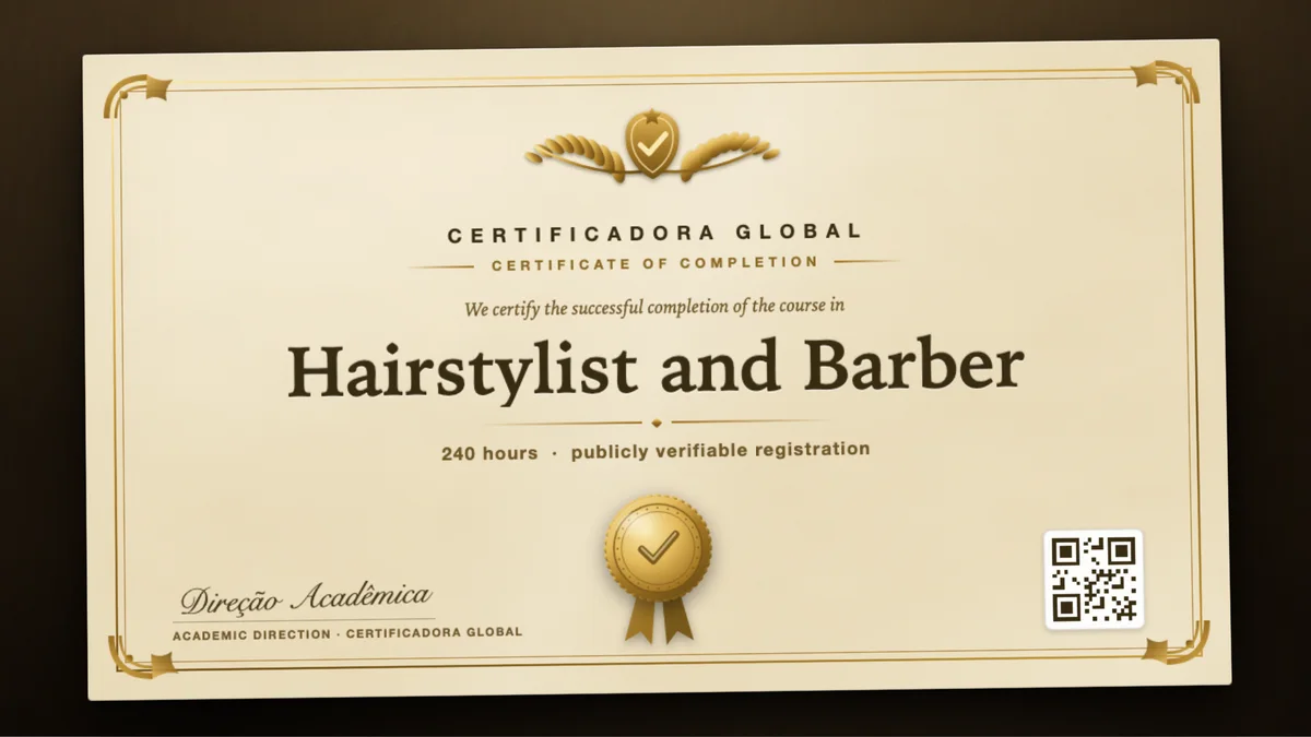 Cover of the Hairstylist and Barber course