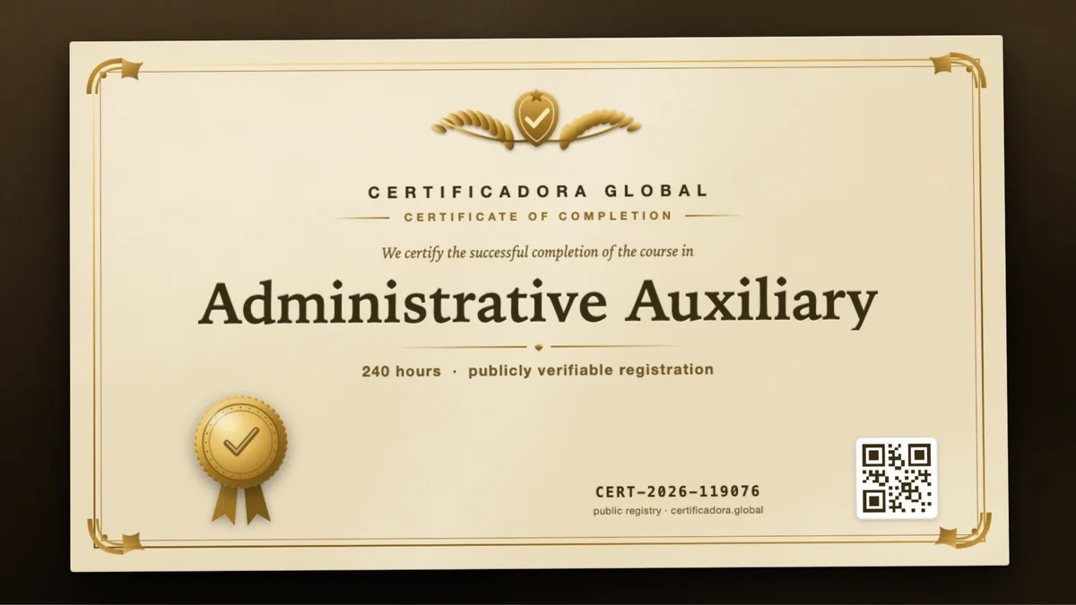 Cover of the Administrative Auxiliary course