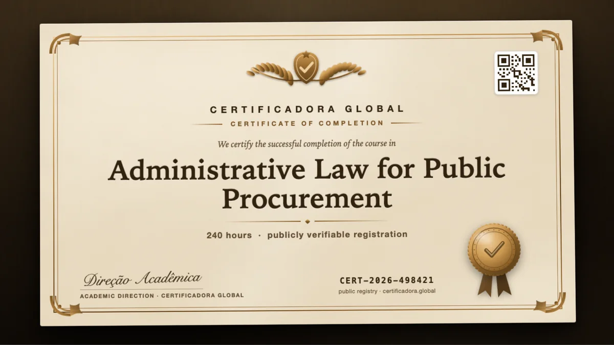 Cover of the Administrative Law for Public Procurement course