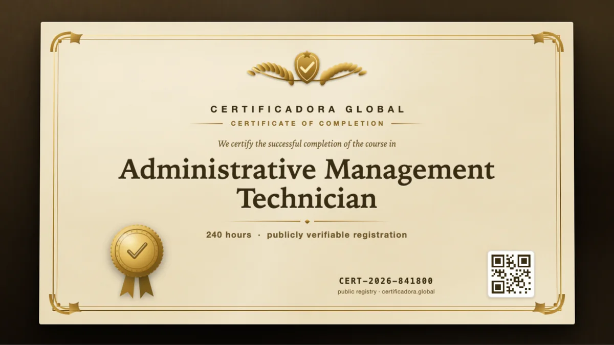 Cover of the Administrative Management Technician course