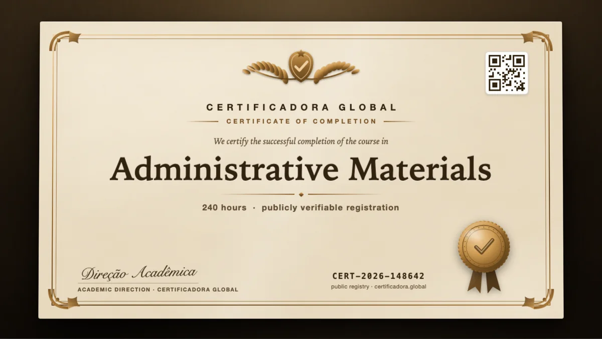 Cover of the Administrative Materials course