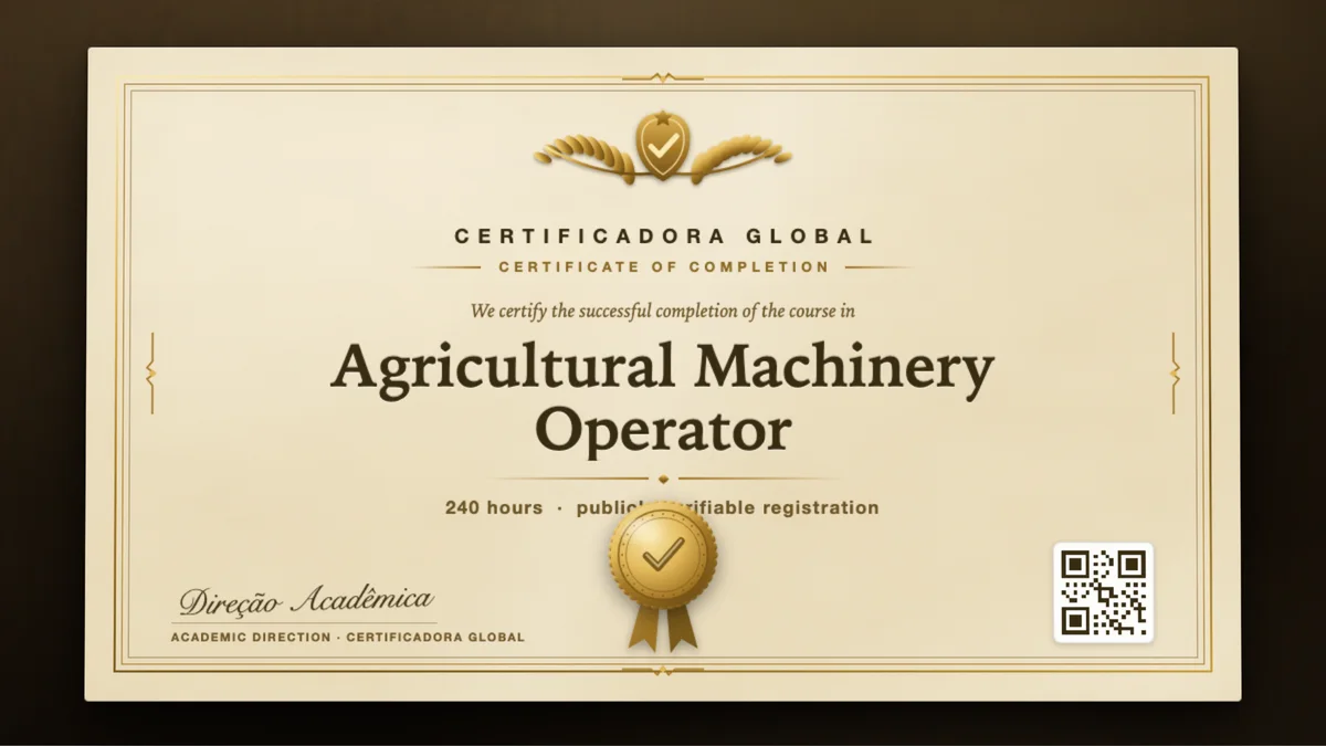 Cover of the Agricultural Machinery Operator course