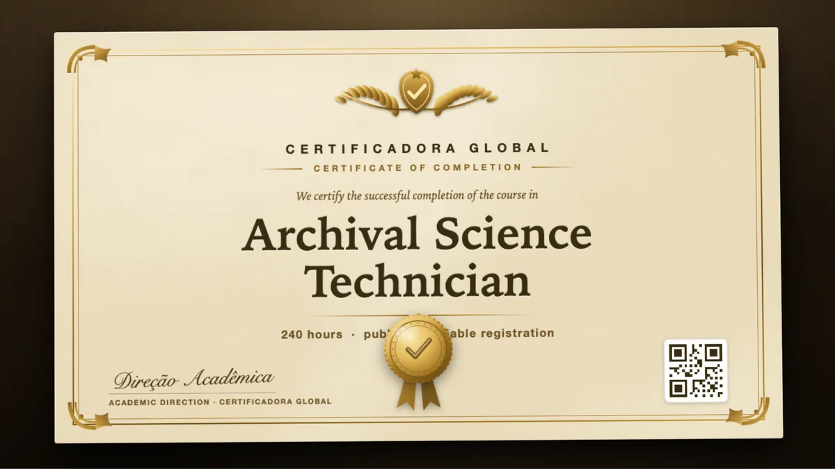 Cover of the Archival Science Technician course