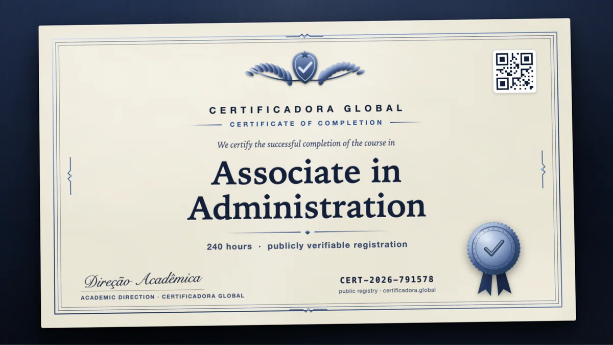 Cover of the Associate in Administration course