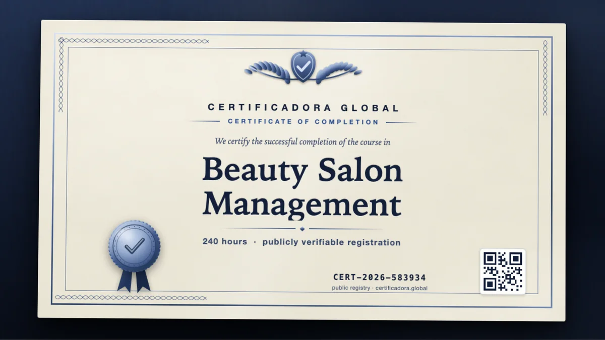 Cover of the Beauty Salon Management course