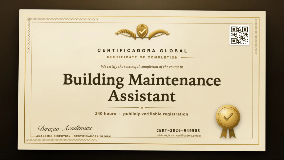 Cover of the Building Maintenance Assistant course