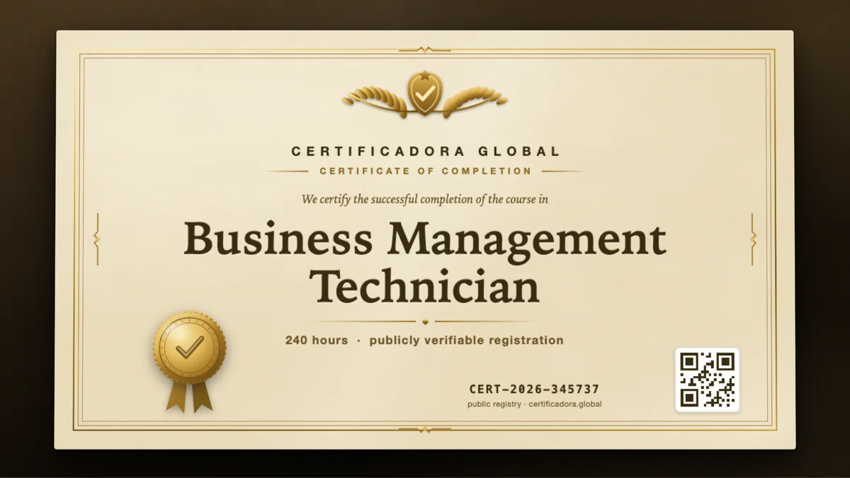 Cover of the Business Management Technician course