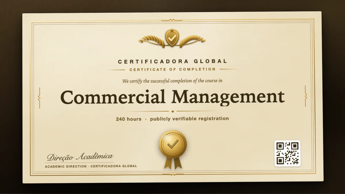 Cover of the Commercial Management course