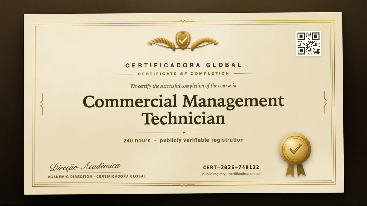 Cover of the Commercial Management Technician course