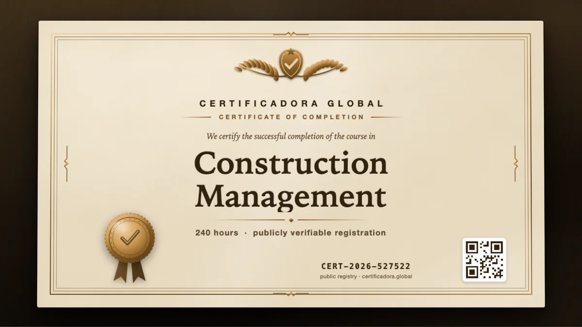Cover of the Construction Management course