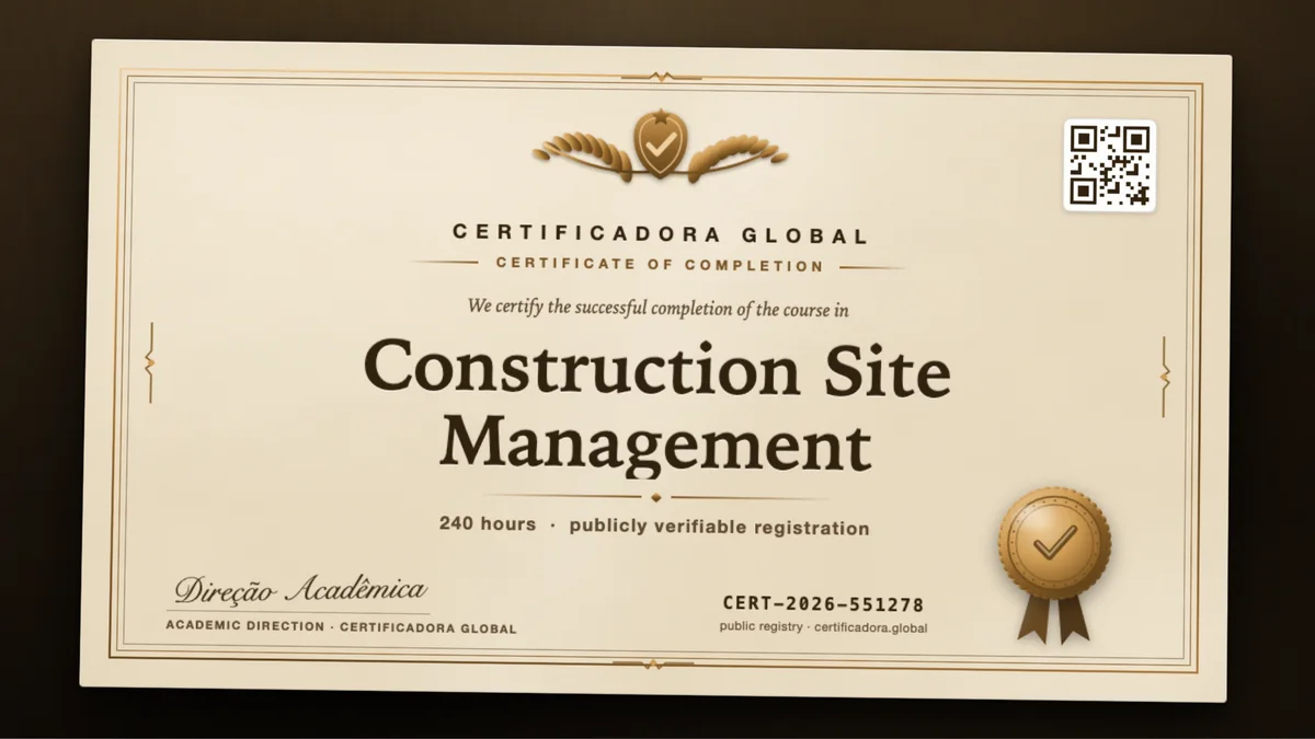 Cover of the Construction Site Management course