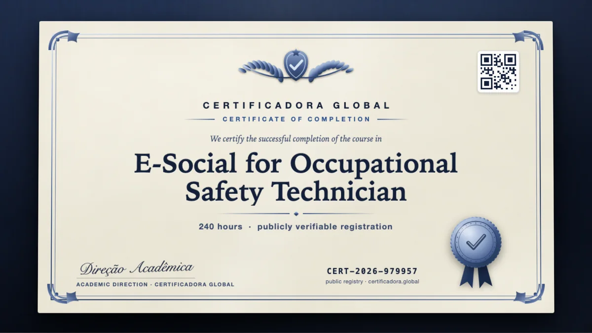 Cover of the E-Social for Occupational Safety Technician course