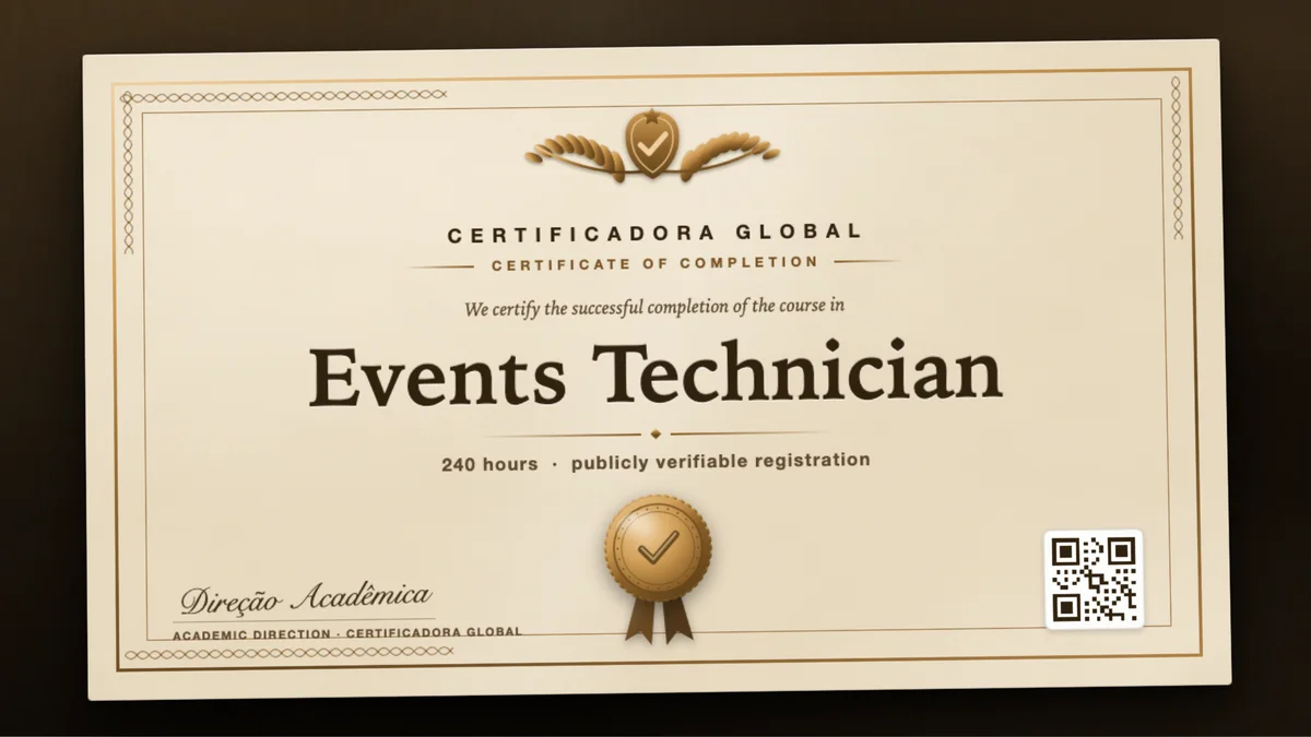 Cover of the Events Technician course