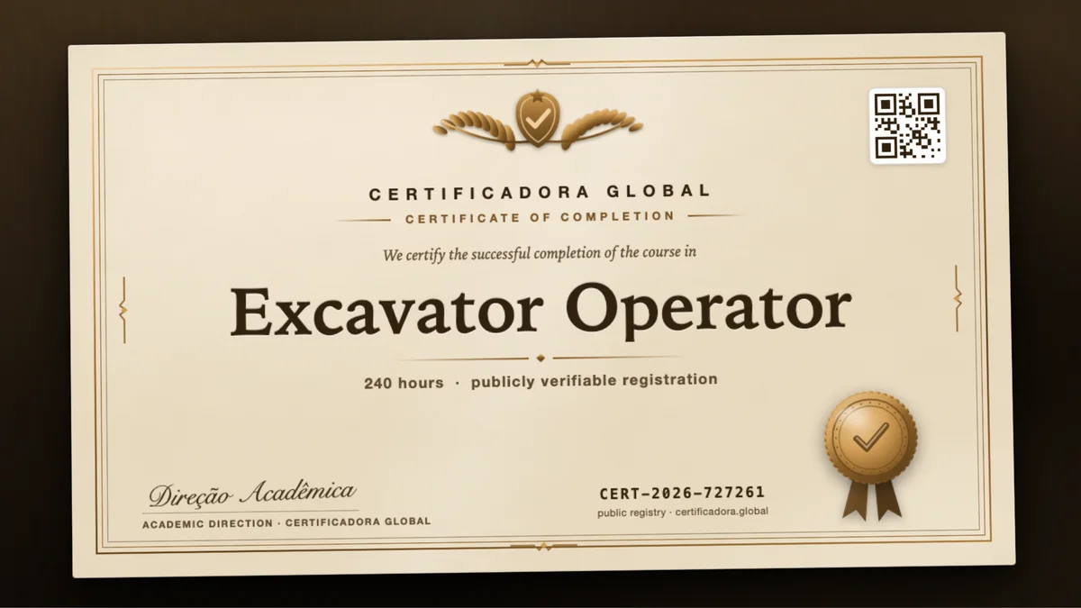Cover of the Excavator Operator course