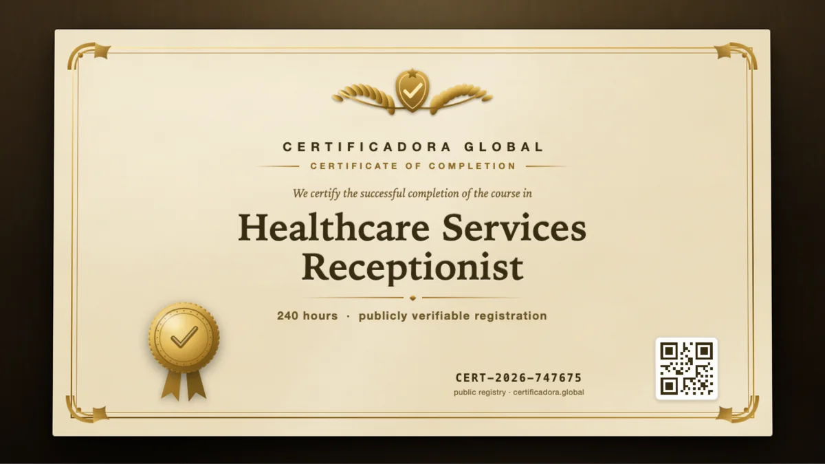 Cover of the Healthcare Services Receptionist course