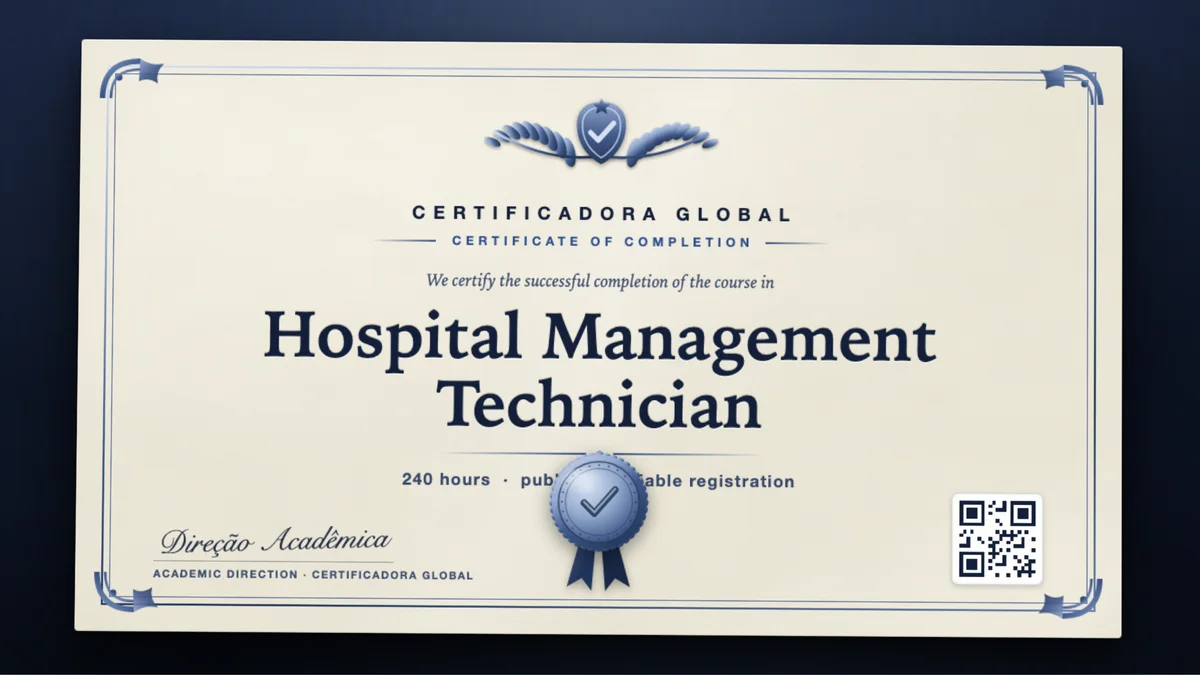 Cover of the Hospital Management Technician course