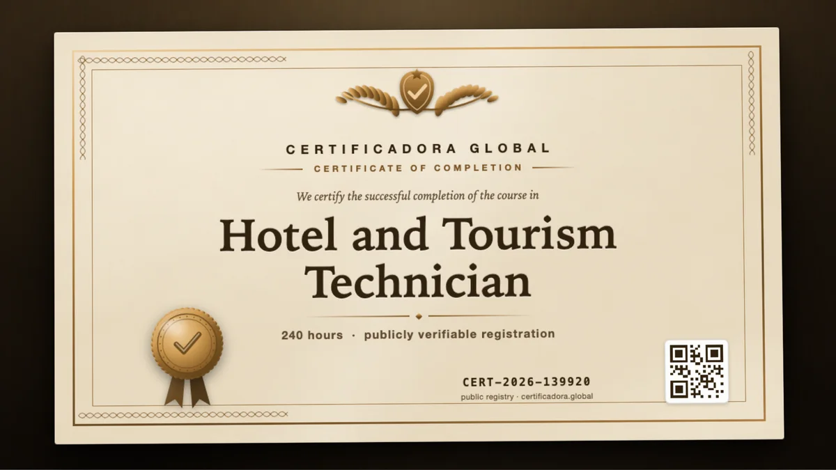 Cover of the Hotel and Tourism Technician course