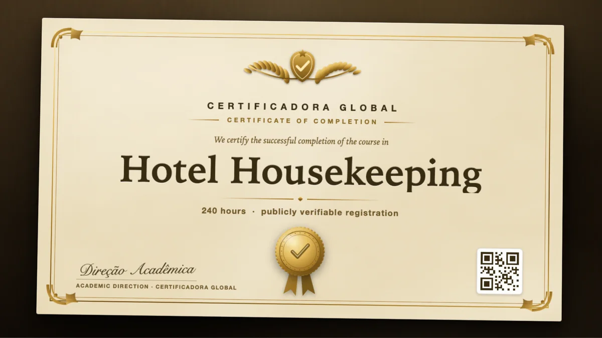 Cover of the Hotel Housekeeping course