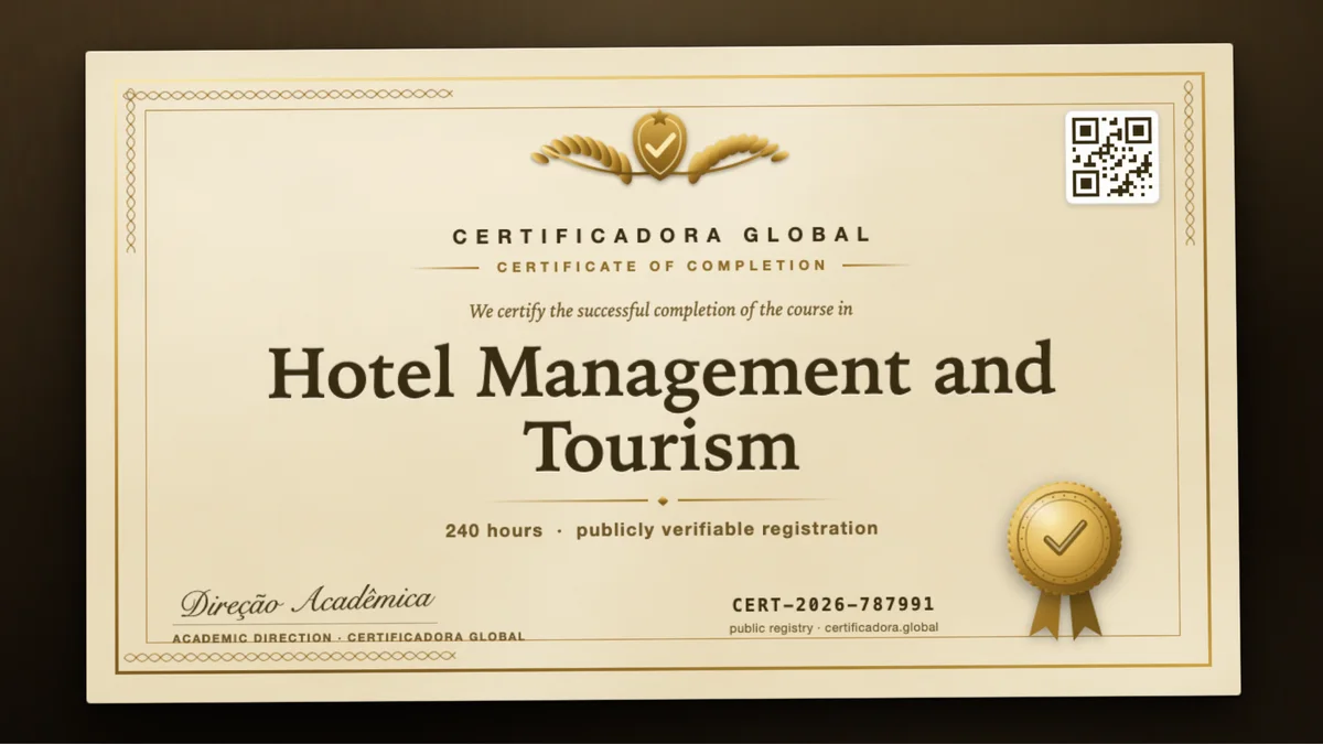 Cover of the Hotel Management and Tourism course