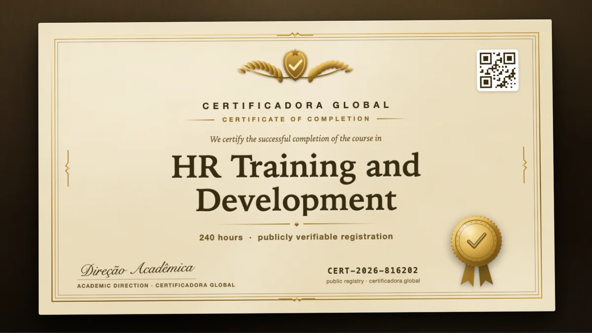 Cover of the HR Training and Development course