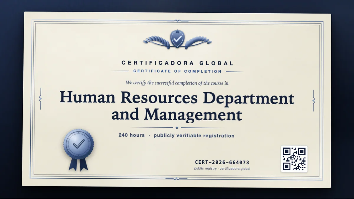 Cover of the Human Resources Department and Management course