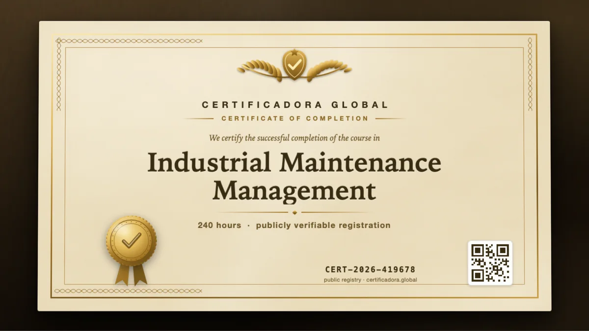Cover of the Industrial Maintenance Management course