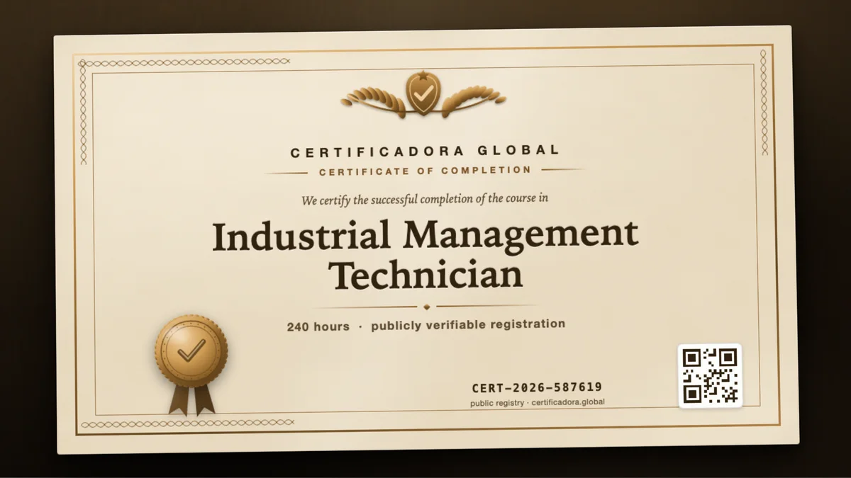 Cover of the Industrial Management Technician course