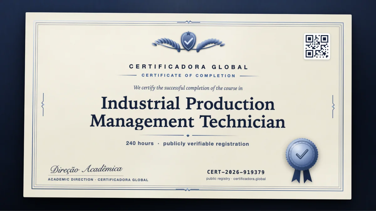 Cover of the Industrial Production Management Technician course