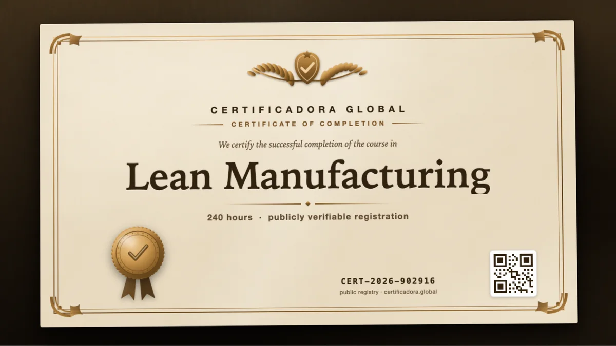 Cover of the Lean Manufacturing course