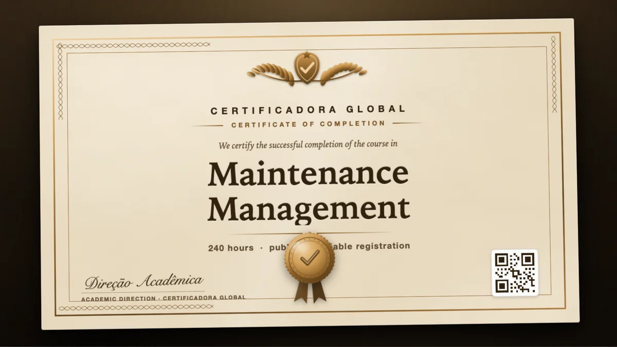 Cover of the Maintenance Management course