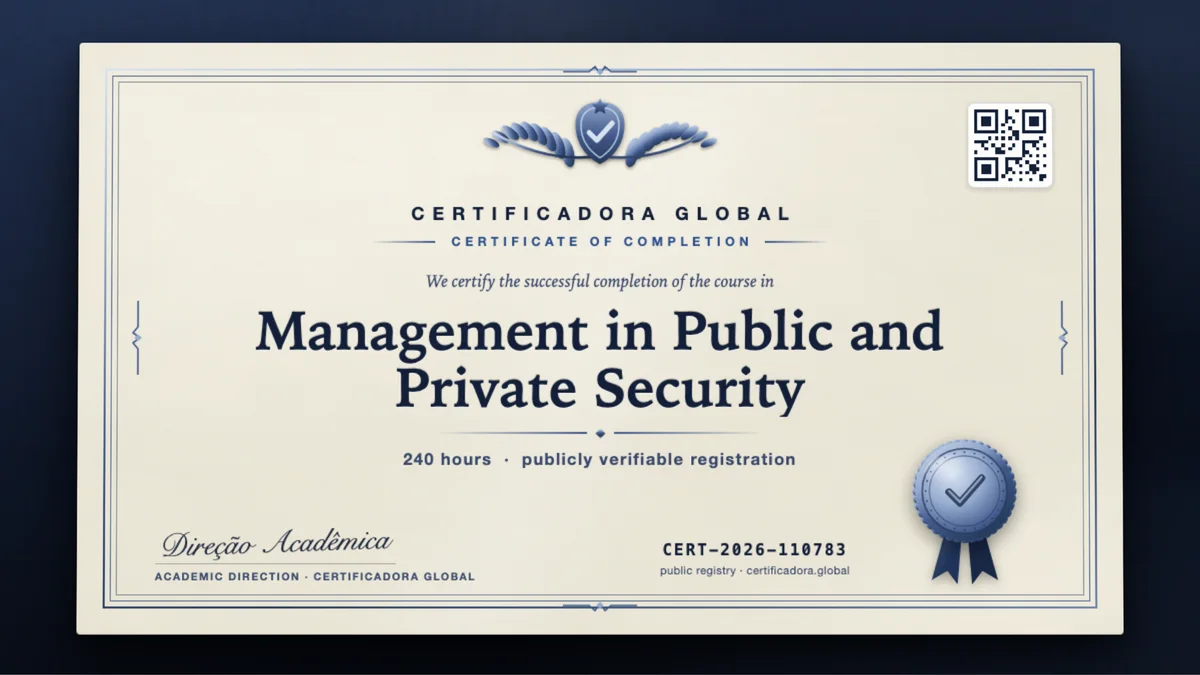 Cover of the Management in Public and Private Security course