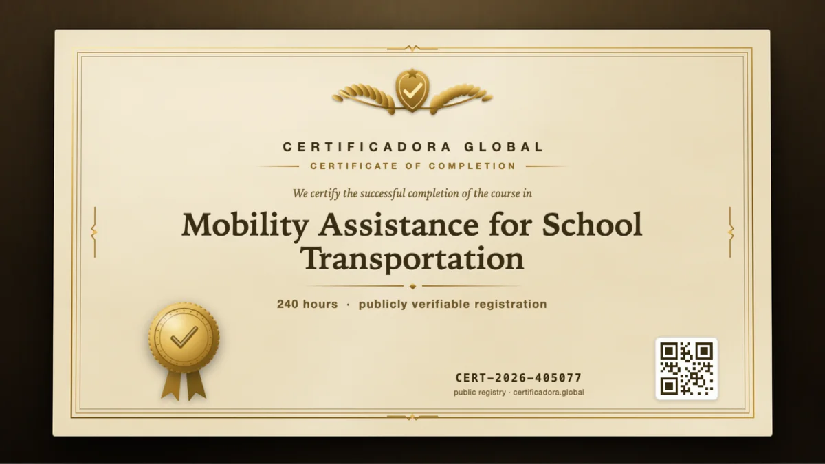 Cover of the Mobility Assistance for School Transportation course