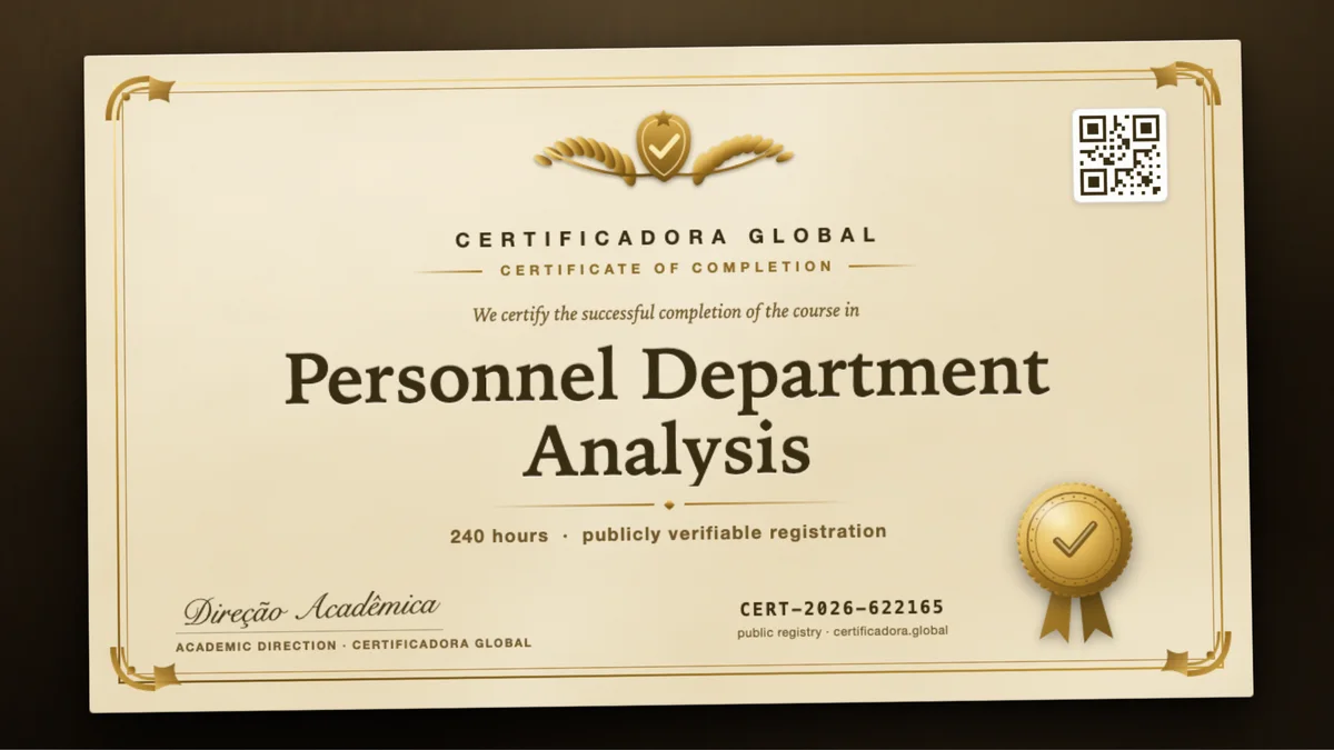 Cover of the Personnel Department Analysis course