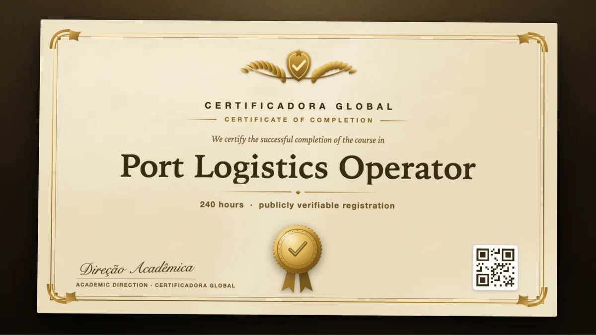 Cover of the Port Logistics Operator course