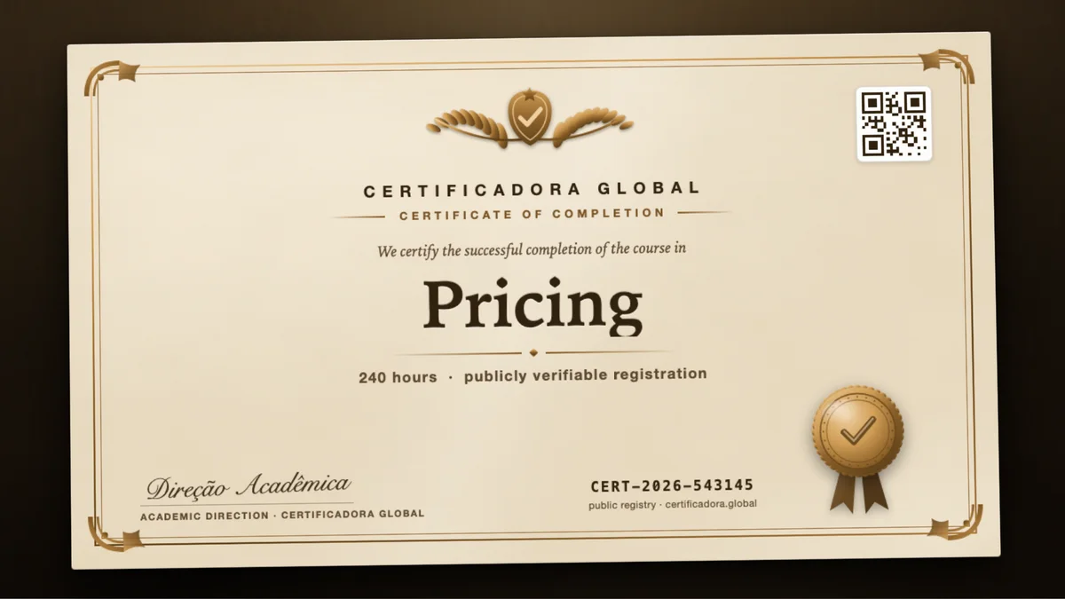 Cover of the Pricing course